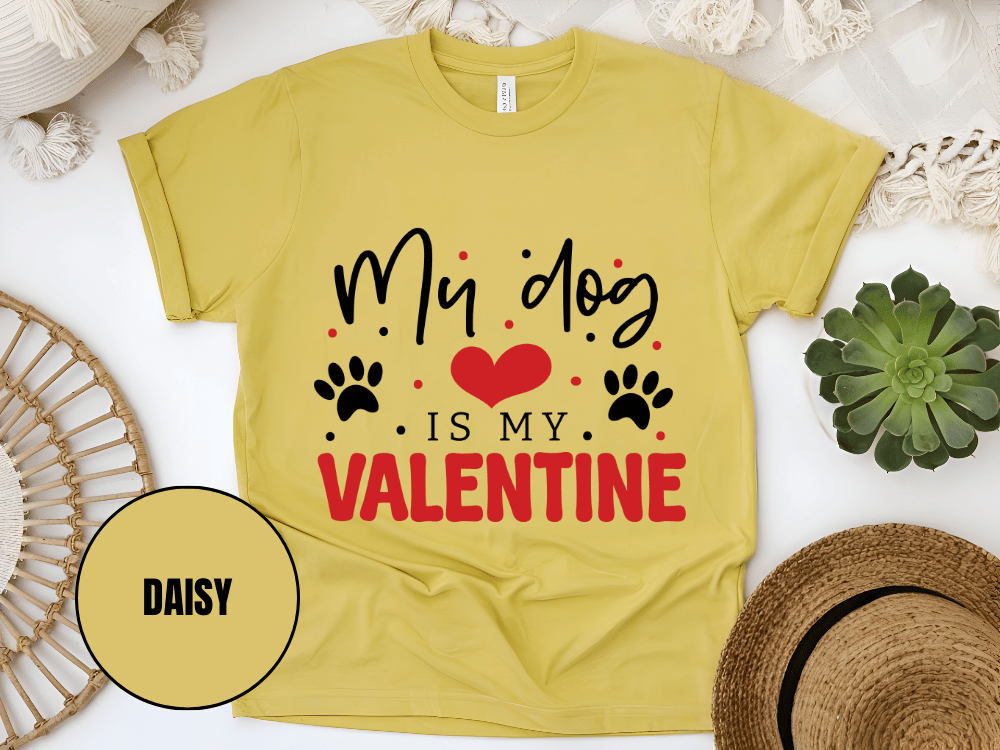 "My Dog is My Valentine, Valentine's Day" T-Shirt, (Gildan 5000) VD038