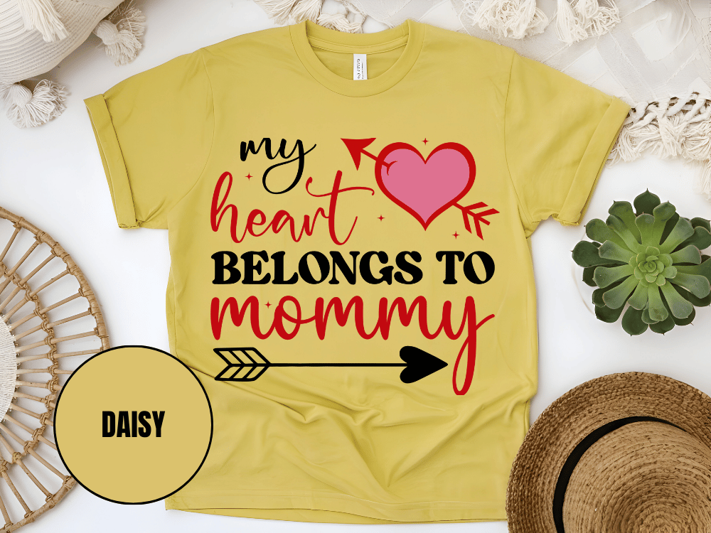 "My Heart Belongs To Mommy, Valentine's Day" T-Shirt, (Gildan 5000) VD054
