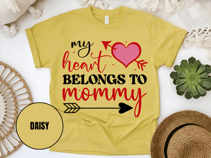 "My Heart Belongs To Mommy, Valentine's Day" T-Shirt, (Gildan 5000) VD054