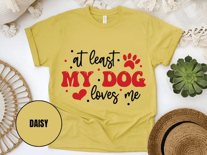 "At Least My Cat Loves Me , Valentine's Day" T-Shirt, (Gildan 5000) VD035
