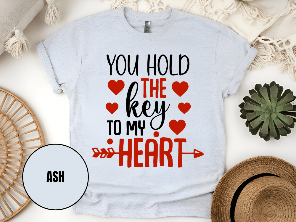 "You Hold the Key to My Heart, Valentine's Day" T-Shirt, (Gildan 5000) VD026