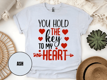 "You Hold the Key to My Heart, Valentine's Day" T-Shirt, (Gildan 5000) VD026