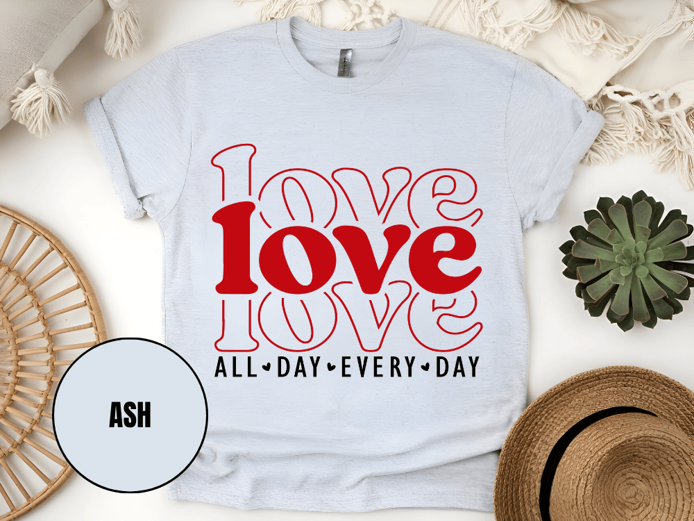 "Love Love Love, Valentine's Day" T-Shirt, (Gildan 5000) VD061