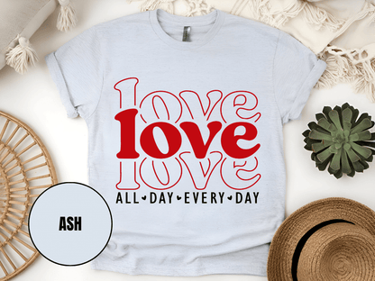 "Love Love Love, Valentine's Day" T-Shirt, (Gildan 5000) VD061