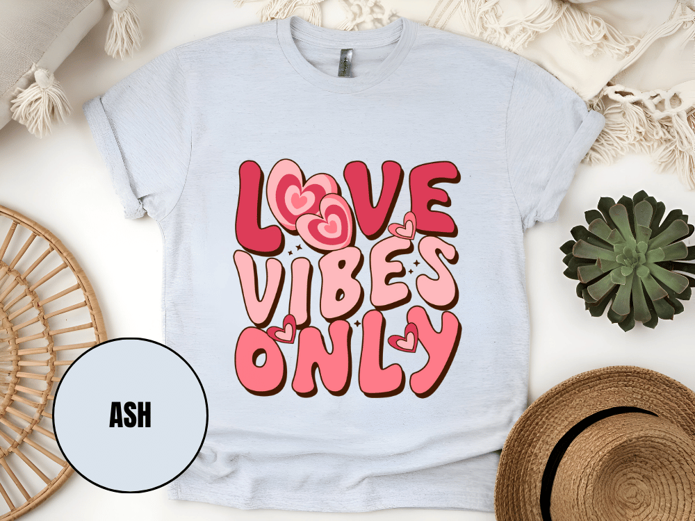 "Love Vibes Only , Valentine's Day" T-Shirt, (Gildan 5000) VD047