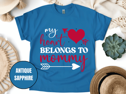 "My Heart Belongs To Mommy, Valentine's Day" T-Shirt, (Gildan 5000) VD054