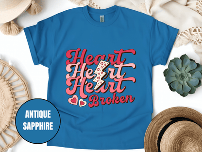 "Heart Heart Heart Broken, Valentine's Day" T-Shirt, (Gildan 5000) VD041