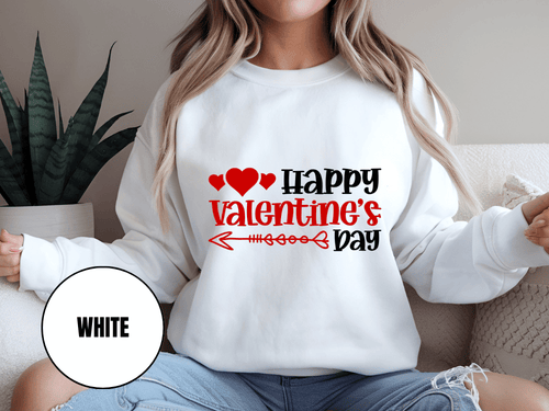 "Happy Valentine's Day" Valentine's Day Sweatshirt, (Gildan 18000) VD009