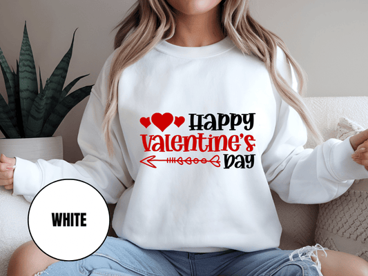 "Happy Valentine's Day" Valentine's Day Sweatshirt, (Gildan 18000) VD009