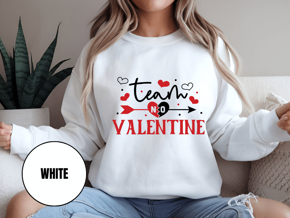 "Team No Valentine", Valentine's Day (Gildan 18000) VD031