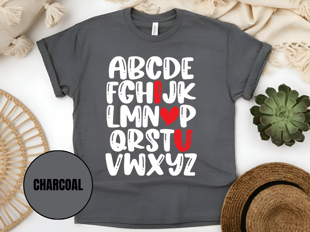 "Alphabet Valentine's day" T-Shirt, (Gildan 5000) VD011