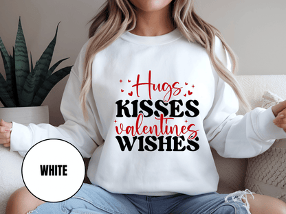 "Hug Kisses And Valentine's Wishes" Valentine's Day (Gildan 18000) VD060