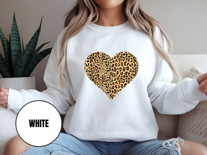 "Heart Leopard Design" Valentine's Day (Gildan 18000) VD081