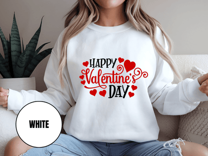 "Happy Valentine's Day" Valentine's Day Sweatshirt, (Gildan 18000) VD007