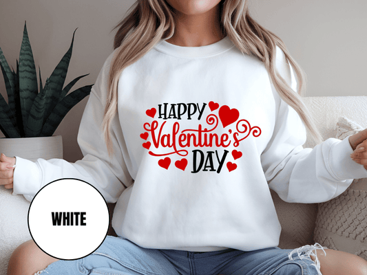 "Happy Valentine's Day" Valentine's Day Sweatshirt, (Gildan 18000) VD007