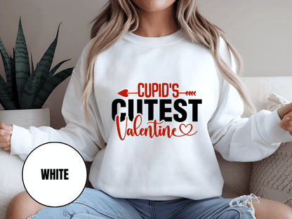 "Cupid's Cutest Valentine" Valentine's Day Sweatshirt, (Gildan 18000) VD018