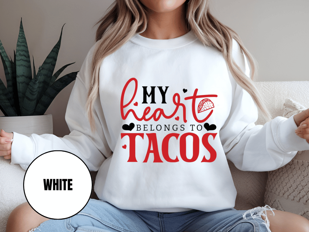 "My Heart Belongs to Tacos", Valentine's Day (Gildan 18000) VD033