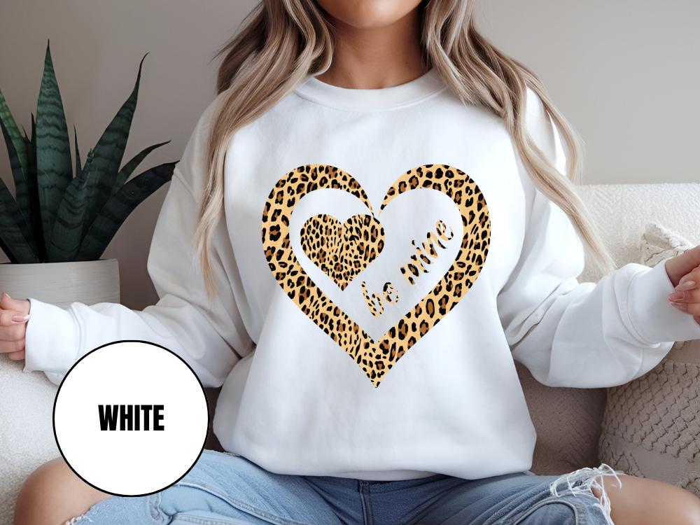 "Be Mine Leopard Design" Valentine's Day (Gildan 18000) VD068