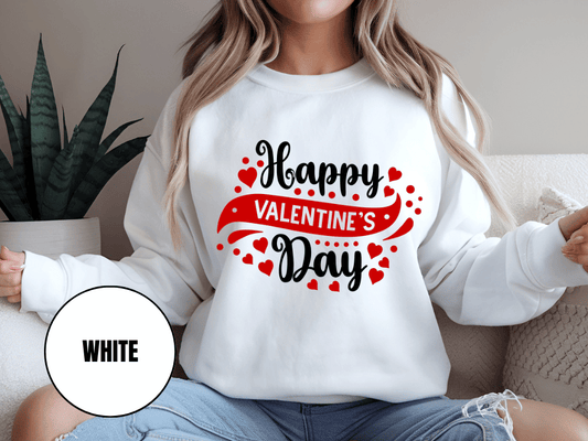 "Happy Valentine's Day" Valentine's Day Sweatshirt, (Gildan 18000) VD003