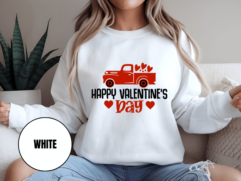 "Happy Valentine Days" Valentine's Day Sweatshirt, (Gildan 18000) VD020