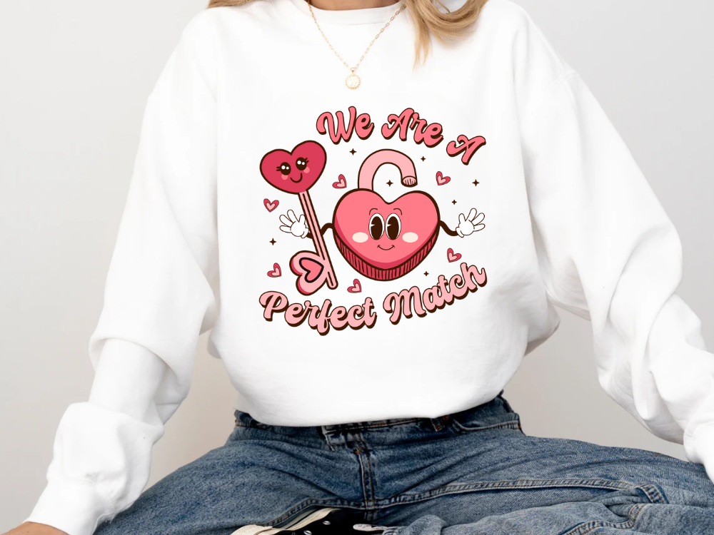 "We Are a Perfect Match" Valentine's Day (Comfort Color) VDS049