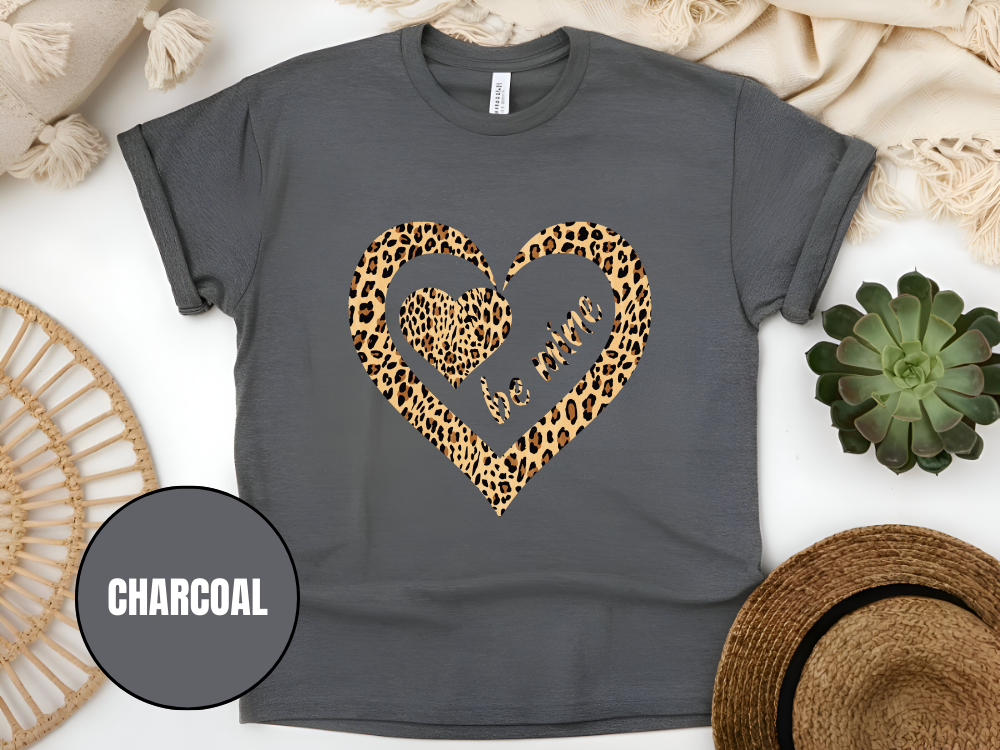 "Be Mine Leopard Design" T-Shirt, (Gildan 5000) VD068