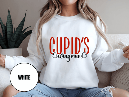 "Cupid's Wingman" Valentine's Day Sweatshirt, (Gildan 18000) VD017