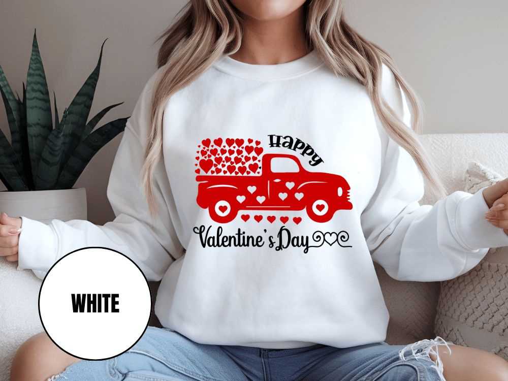"Happy Valentine's Day" Valentine's Day Sweatshirt, (Gildan 18000) VD006