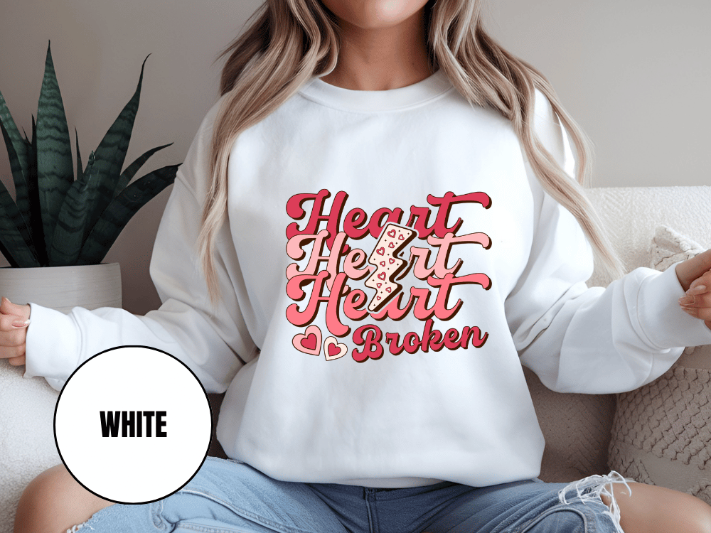 "Heart Heart heart Broken", Valentine's Day (Gildan 18000) VD041