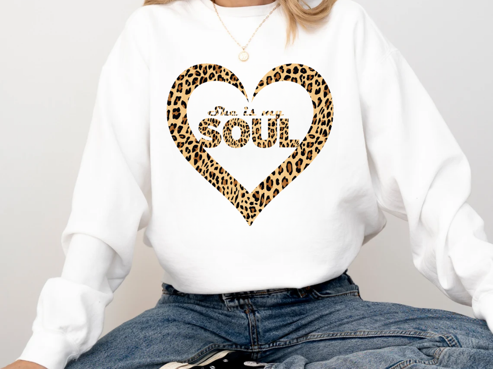 "She Is My Soul Leopard Design" Valentine's Day (Comfort Color) VDS072