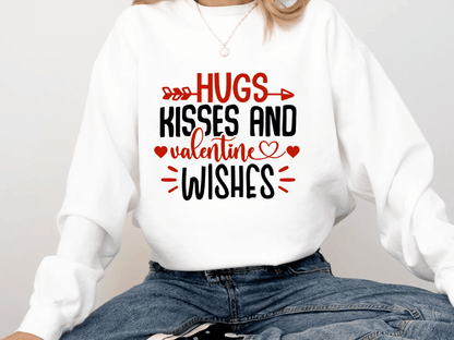 "Hugs Kisses and Valentine Wishes" Valentine's Day (Comfort Color) VDS021