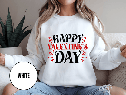 "Happy Valentine's Day" Valentine's Day Sweatshirt, (Gildan 18000) VD004