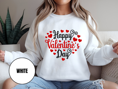 "Happy Valentine's Day" Valentine's Day Sweatshirt, (Gildan 18000) VD002