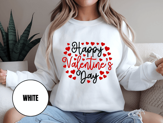 "Happy Valentine's Day" Valentine's Day Sweatshirt, (Gildan 18000) VD010