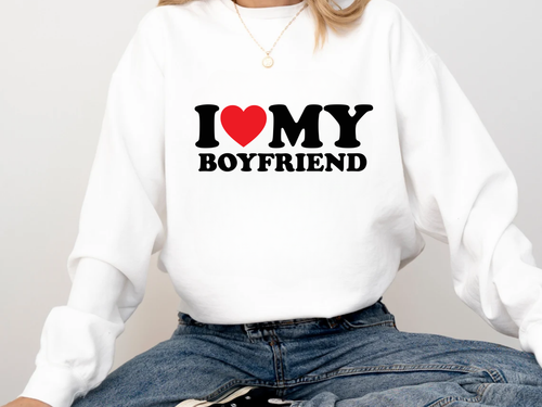 "I Love My Boyfriend" Valentine's Day (Gildan 18000) VD086