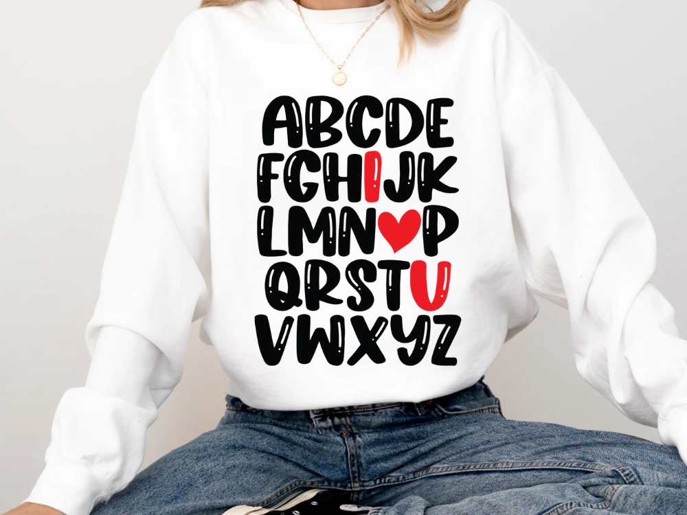 "Alphabet Valentine's Day" Valentine's Day (Comfort Color) VDS011