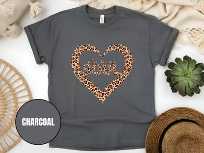"She Is My Soul Leopard Design" T-Shirt, (Gildan 5000) VD071
