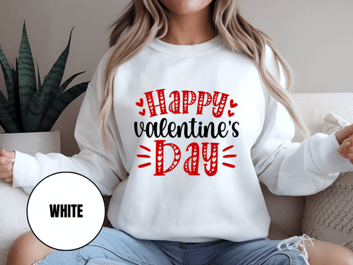 "Happy Valentine's Day" Valentine's Day Sweatshirt, (Gildan 18000) VD001