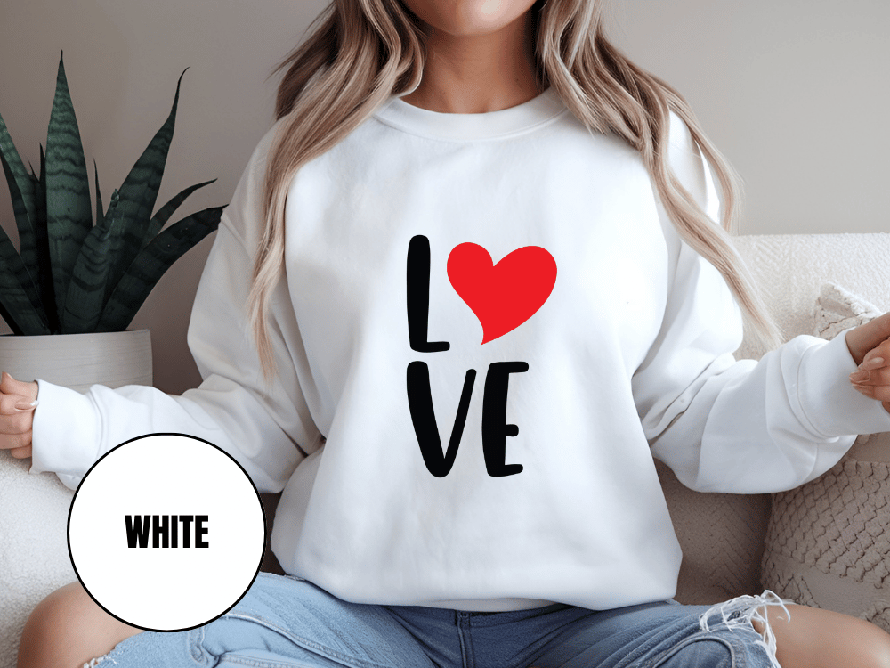 "Love" Valentine's Day Sweatshirt, (Gildan 18000) VD013