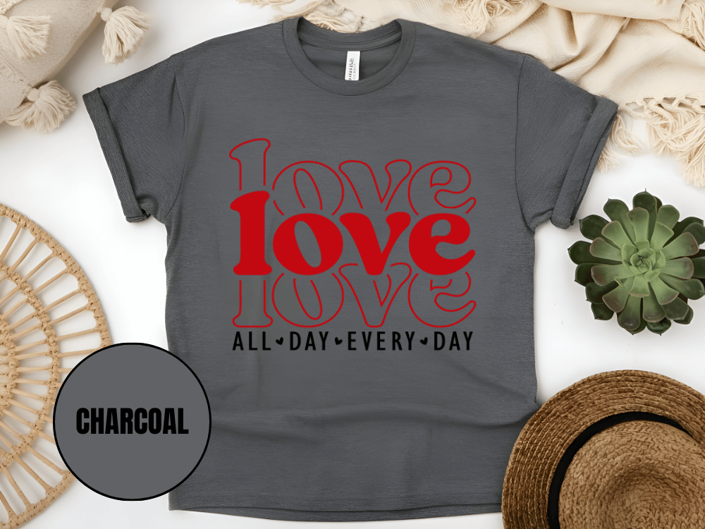 "Love Love Love, Valentine's Day" T-Shirt, (Gildan 5000) VD061