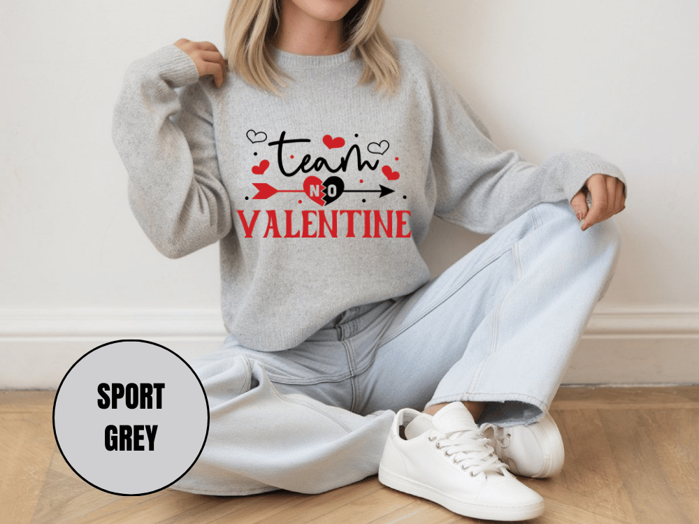 "Team No Valentine", Valentine's Day (Gildan 18000) VD031