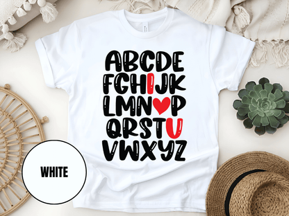 "Alphabet Valentine's day" T-Shirt, (Gildan 5000) VD011