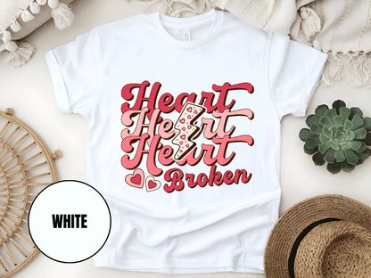 "Heart Heart Heart Broken, Valentine's Day" T-Shirt, (Gildan 5000) VD041