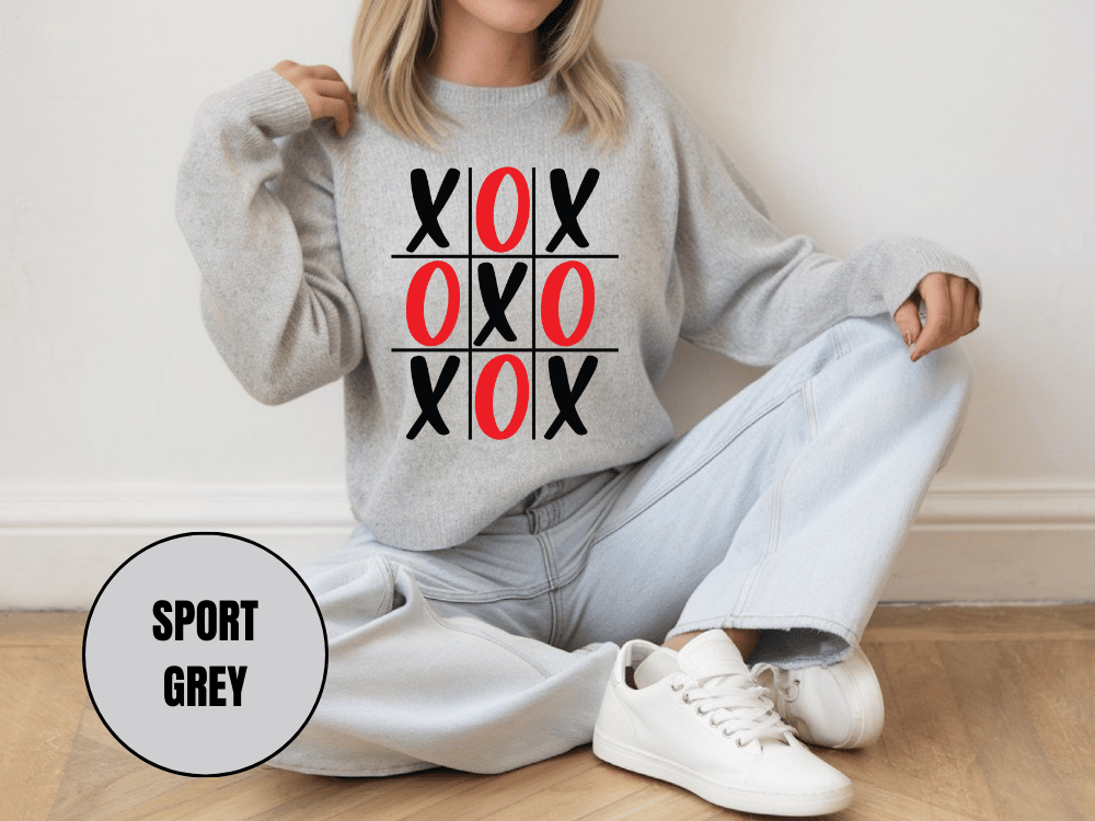 "XOXOXO" Valentine's Day Sweatshirt, (Gildan 18000) VD015