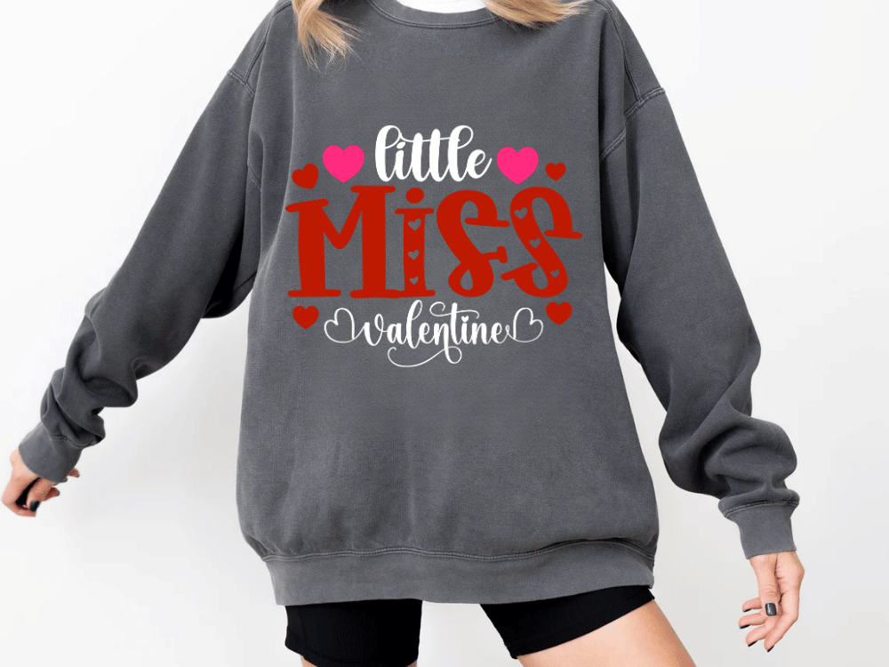 "Little Miss Valentine" Valentine's Day (Comfort Color) VDS022
