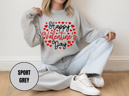 "Happy Valentine's Day" Valentine's Day Sweatshirt, (Gildan 18000) VD010