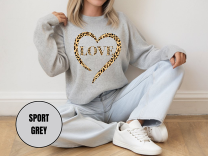 "Love Leopard Design" Valentine's Day (Gildan 18000) VD076