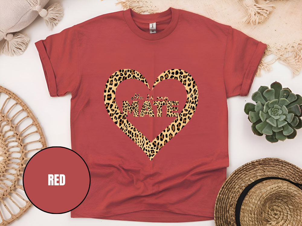 "He Is My Mate Leopard Design" T-Shirt, (Gildan 5000) VD070