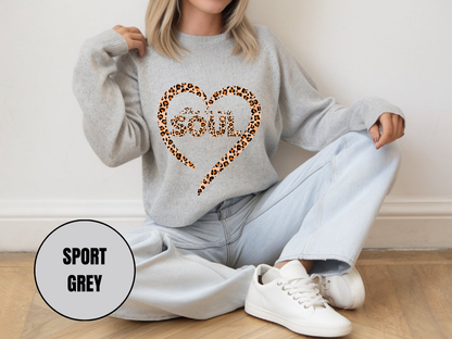 "She Is My Soul Leopard Design" Valentine's Day (Gildan 18000) VD080