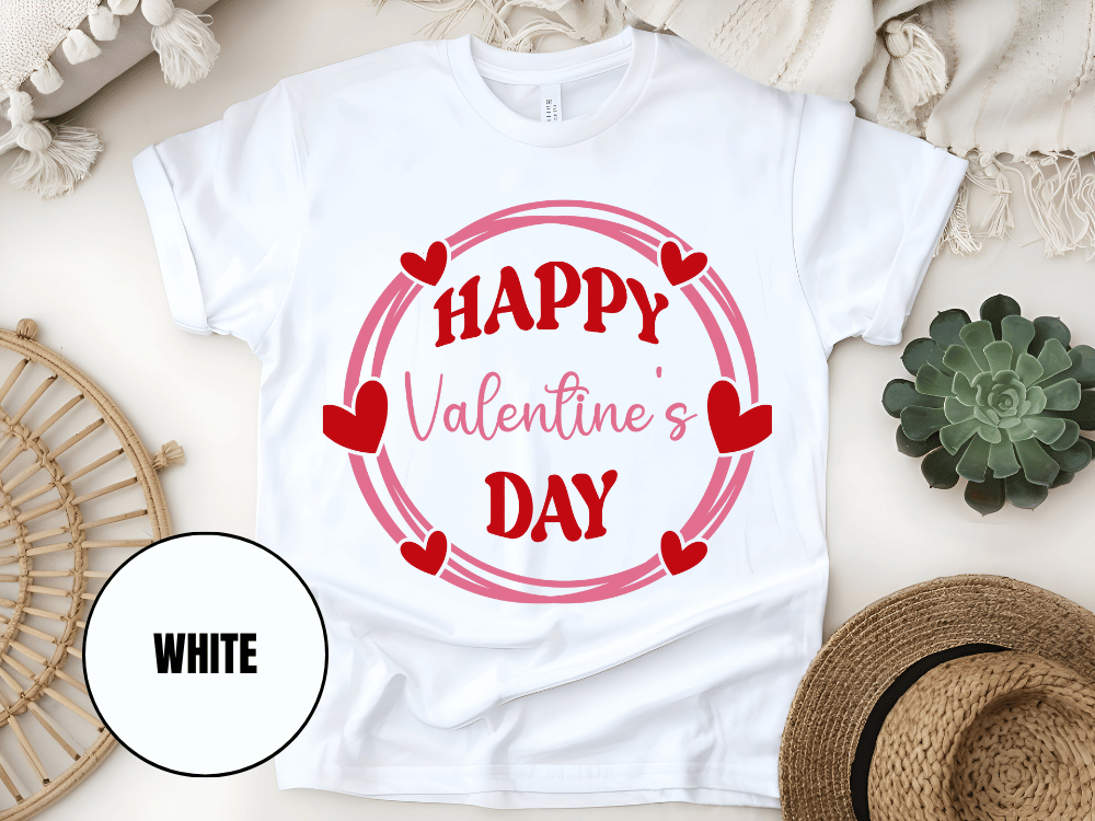 "Happy Valentine's Day" T-Shirt, (Gildan 5000) VD064